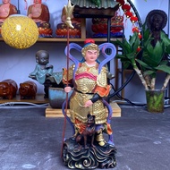 Cypress Carved Painted Erlang God Ornaments Yang Yang Erlang Zhenjun Xiaotian Dog Home Decorations W