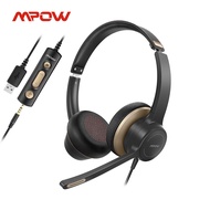 Mpow HC6 USB Wired Headset 3.5Mm On-Ear Computer Headphones With Microphone Mute For Skype Call Center Headsets For PC Laptop