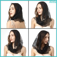 Alia Traditional Lace Veil for Wedding Bridal Mass Headscarf Veil for Women Church Mantilla Veil Hea
