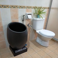 Tempayan TP2 Slant Fiberglass Black Tangki Simpanan Air Bathtub Tong Mandi Bekas Kolah Air Bilik Air