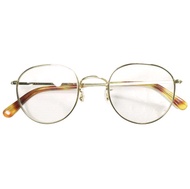 Buddy Optical 日本製造 IAS Boston 太陽眼鏡，金色/淺灰色鈦金屬，二手。