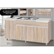 LHT : Model 9565 Maple ✅ Model 565 Walnut ✅ 6ft 2️⃣ Sink Middle Bottom Kitchen Cabinet ✅ 6ft W✅3ft H