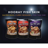 Hooray Fish Skin / Crispy Crunchy / Healthy Snack / Omega-3 / Collagen / Halal / Thai Tomyam / Salted Egg /Curry Rendang