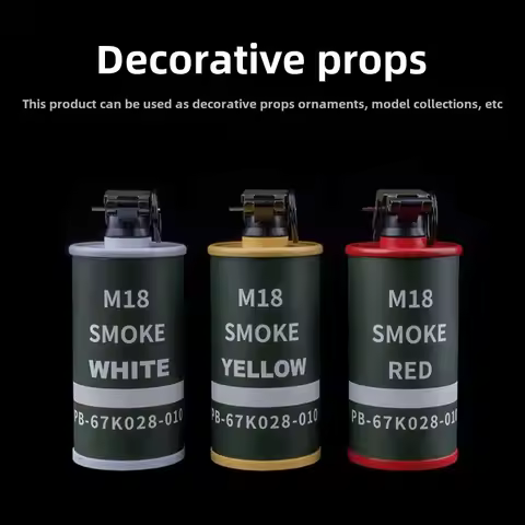 M18 Smoke Bomb Model Pulling Ring Tactical Prop Metal Storage Jar for Cosplay Outdoor Hunting Equipm