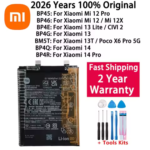 Original BP46 BP45 BM5T BP4G BP4E BP4Q BP4R Battery For Xiaomi 12 12X 12S 13T 13 Lite Mi 14 Pro 14pr
