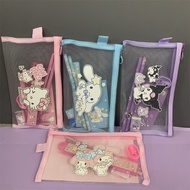 7Pcs/Set Kawaii Stationery Set Pencil Eraser Ruler Melody Kuromi Painting Primary School Supplies fo