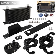 Silver/Black Aluminum 10AN 19 Row Oil Cooler Kit Fits Subaru Impreza WRX/STI 2.0L/2.5L EJ205 EJ255 E
