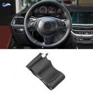 For BMW M Sport M3 E46 M5 E39 Interior Steering Wheel Cover Hand Stitched Black Perforated Leather w