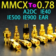One Pair Female MMCX to Male Metallic IEM Connector Adapter 2Pin 0.78 A2DC IE500 IE900 IE40PRO IPX E