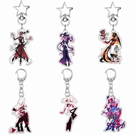 Hazbin Hotel mica Acrylic keychain printed with Angel Dust Husk Sir Pentious 3 Vees anime cartoon de
