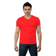 GUITAR MEN’S V- NECK SLIM FIT SHIRT 802VS RED
