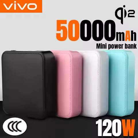 VIVO 50000mAh Power Bank High Capacity Super Fast Charging Power bank Portable Battery Charger For i