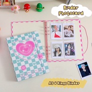 SHINSDAY Cover Binder A5 6 Rings Checkered Y2K Album Kpop Hard Cover Cardboard A5 6 Rings