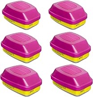 3 Pair 60923 Respirator Cartridges, Respirator Filter Against Organic Vapors, Acid Gases, Particulat