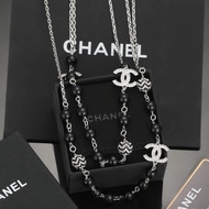 Chanel Double Black Pearl Necklace Ladies Jewelry New Style 9ERX