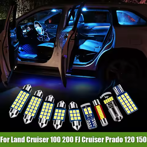 For Toyota Land Cruiser 100 200 LC100 LC200 FJ Cruiser Prado 120 150 Car Interior LED Vanity Mirror 