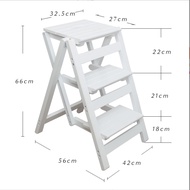 TOS302-เก้าอี้บันได บันไดไม้พับได้ บันได 3 ขั้น ไม่จำเป็นต้องติดตั้ง เปิดแล้วสามารถใช้งานได้เลย