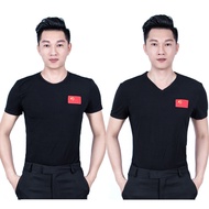 Male Latin Dance Costume Dance Costume Practice Costume Short-Sleeved Modern Dance National Standard