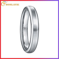 BONLAVIE 4mm Tungsten Carbide Ring Brushed Domed Edge High Polished Unisex Engagement Wedding Ring Waterproof Anti-Scratch Comfort Fit Size 5-10