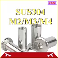 304 stainless steel chamfered inner hexagon pair lock screw nut furniture connection splint butt bol