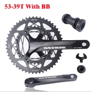 RACEWORK แผนที่จักรยาน Crankset 22 Speed 110 BCD Hollow คู่เฟือง Crankset 170Mm 50-34T/53-39T ด้านล่