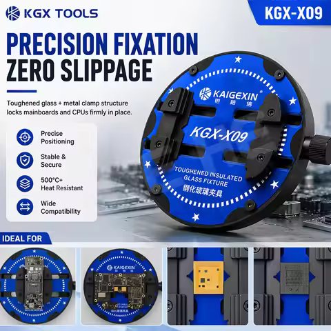 KAIGEXIN KGX‑X09 Tempered Heat‑Insulating Glass Clamp Chip Fixture Holder for Mobile Phone Motherboa