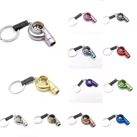 Creative Alloy Turbo Key Chain with Sound Multicolor Mini Car Whistle Sound Keyring INS Key Buckle G