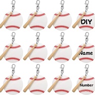 Wooden Stick Kit Keychain Blank Baseball Bat Accessories Baseball Stick Piece Baseball Pendant36Keyc