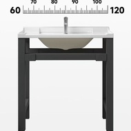 KI9S Ceramic Laundry Table with Washboard Stand, Laundry Basin, No Drilling, Balcony Sink, Stable In
