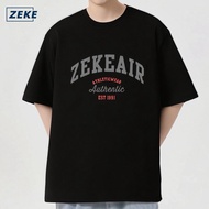 ZEKE A9102 T-shirt 'ZEKEAIR' Printed Lelaki Lengan Pendek Baju Men‘s Short Sleeve Graphic Crew Neck 