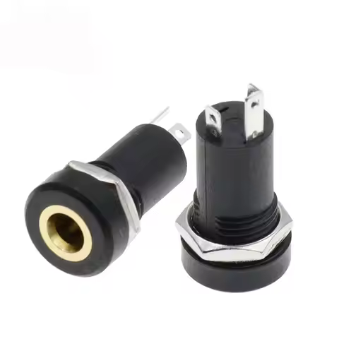 3.5MM Headphone Female Socket Black 3Pin/4Pin 3.5MM Audio Jack Socket Connector With Nut PJ392A Gold