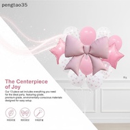 [NEW] Pink Bow Latex Foil Balloons 13Pcs Set for Girls Birthday Decor Childrens Party Supplies Home 