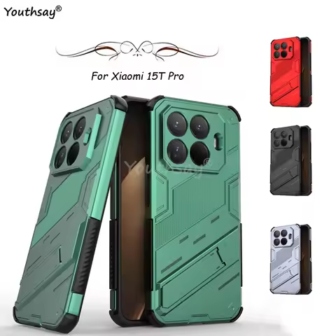 For Xiaomi 15T Pro Case Protective Phone Holder Xiaomi 15T Pro Cover Invisible Bracket Magnetic Armo
