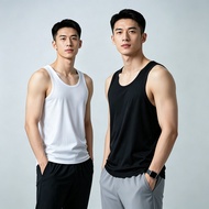 【BUY 1 GET 2】3 Pcs Unisex Cotton Plain Sando for Men Tank Tops Breathable Freesize Black/White Tanks