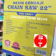 PRO5800 MESIN CHAINSAW CHAIN SAW GERGAJI POTONG KAYU 22" H&amp;L PRO 5800