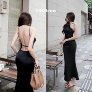 Long Silk Dress with Lace Collar, Backless 119.items