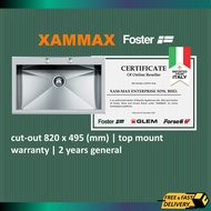 Foster - Quadra 90T Top mount Stainless Steel Kitchen Sink