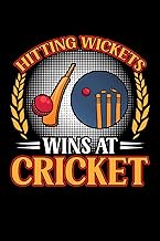 Hitting wickets wins at cricket: Dot Grid Jounal ToDo Exercise Book or Diary 6" x 9" (15.24 x 22.86 