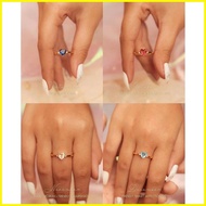 ☬ ✎ ∇ 12 Color Heart Crystal Stones Birthstone Adjustable Ring (Tala by Kyla Inspired)