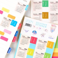 2 Sheets 2024 Year Monthly Calendar Index Page Stickers Bookmark Planner  Label
