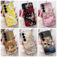 For Itel A95 5G Elegant Floral Cat Painting Case ItelA95 5G Soft Silicone TPU Phone Casing