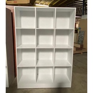 WONDERFUL Furniture 8 Cube 12 Compartment File Cabinet Almari Buku Kabinet Bookshelf Bookcase White 