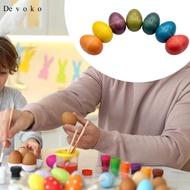 Devoko 7Pcs Easter Eggs Wooden Fake Eggs Decorative Spring Easter Decoration Decorative