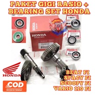 GIGI RASIO set KZL + BEARING SET ASLI ORIGINAL HONDA Beat fi injeksi stater kasar Scoopy fi stater