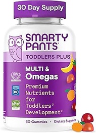 SmartyPants Toddler Multivitamin Gummies - Improved Formula: Omega 3 (DHA/EPA), Vitamins D3, C, Vita