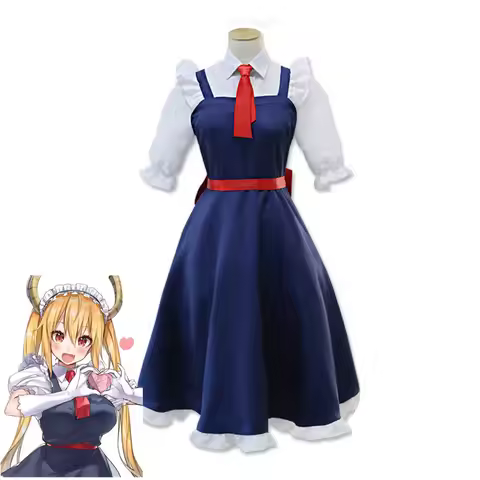 Anime Miss Kobayashi's Dragon Maid Tohru Cosplay Costume Kobayashi Holiday Party Maid Uniforms Costu