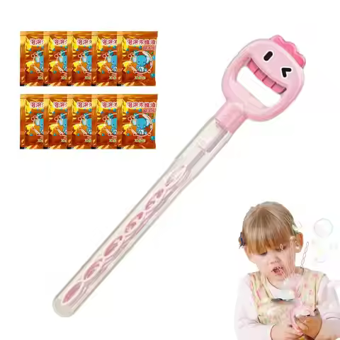 Bubble Blower Stick 32 Holes Smiling Face Design Bubble Blower Party Favor With 10 Bubble Liquid Ref