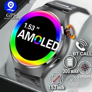 นาฬิกาอัจฉริยะโทรผ่านบลูทูธใหม่2024 GT4PRO, นาฬิกาอัจฉริยะอัตราการเต้นของหัวใจความดันโลหิตความดันโลหิตของผู้ชายและผู้หญิงสุขภาพและ smartwatch olahraga iOS