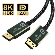 สาย2.0 Displayport 8K 60Hz 4K 144Hz 77.4Gbps สำหรับพอร์ตอะแดปเตอร์พีซีวิดีโอทีวีแล็ปท็อป RTX 3080 DP