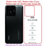 = &gt; Back Cover PPF Stickers For Redmi note12s / note12pro / note12 5g / note12 Comprehensive Scratch Protection